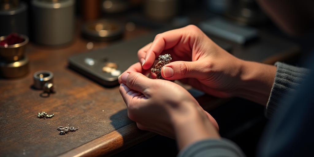 Artesano creando anillo a mano